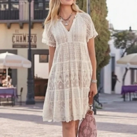 chinese dress ladies Sundance Stretch Lace Mock Neck Dress Small main image 0